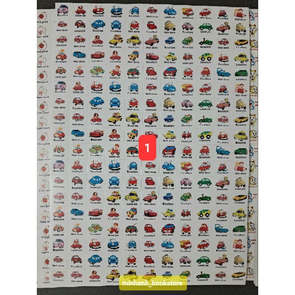 Set 15 tấm sticker lời khen Tiếng Anh