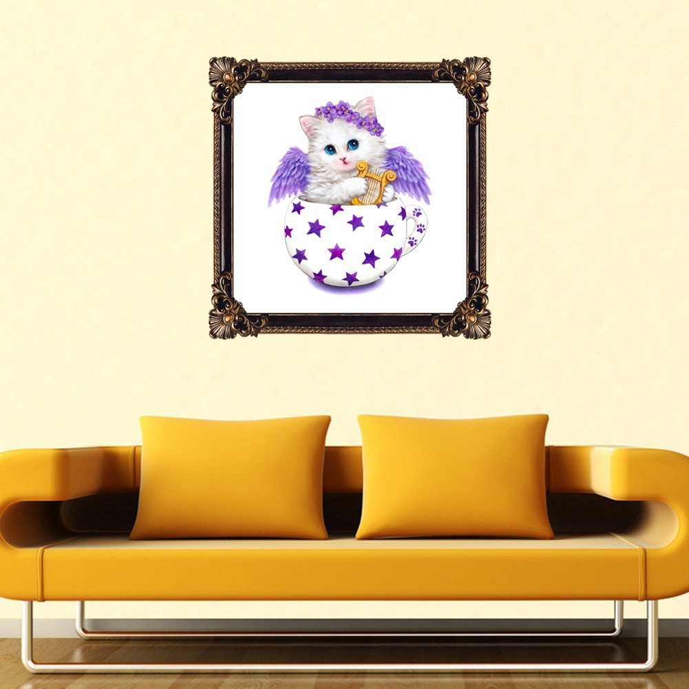 Bộ làm tranh thủ công đính đá hình chú mèo 5D | BigBuy360 - bigbuy360.vn