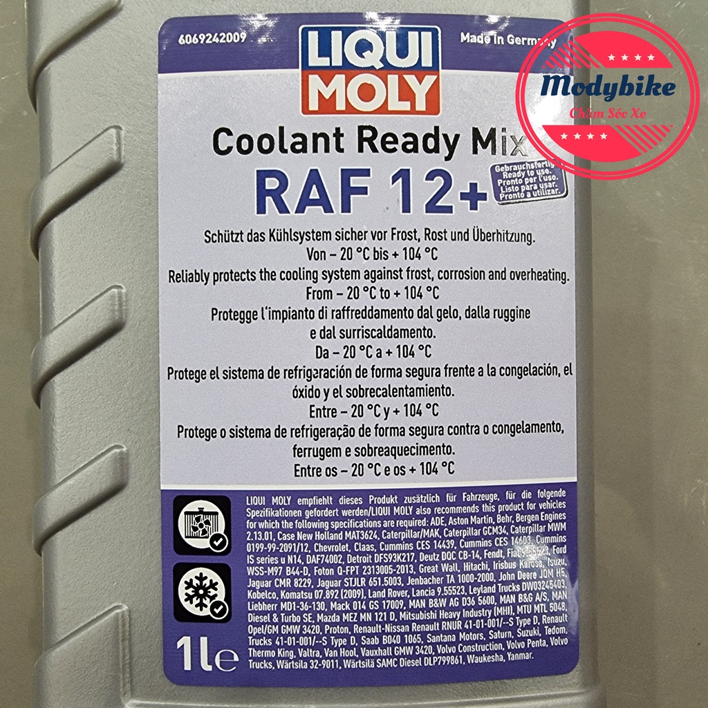 Nước Làm Mát Cao Cấp Pha Sẵn Liqui Moly Coolant Ready Mix RAF-12 Plus 1L