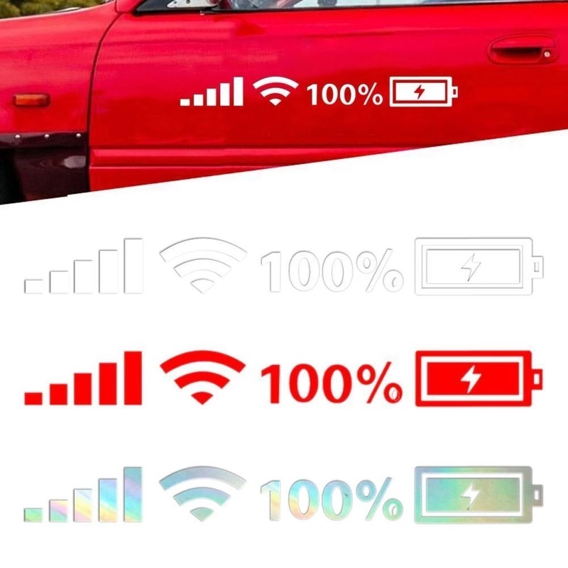 Miếng Dán Trang Trí Kính Chắn Gió Xe Hơi Lazer WiFi Hình Logo Điện Thoại Nhiều Màu