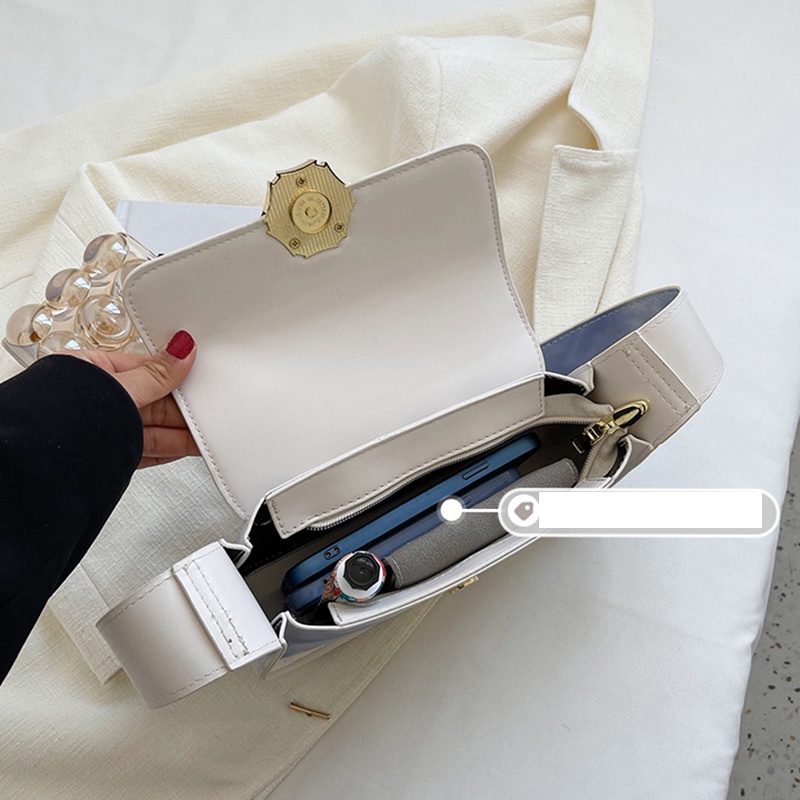 Túi Đeo Vai Có Khóa Kéo Phong Cách Pháp Thời Trang Cho Nữ