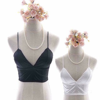 áo croptop lụa hai dây bản to, 6 móc lưng