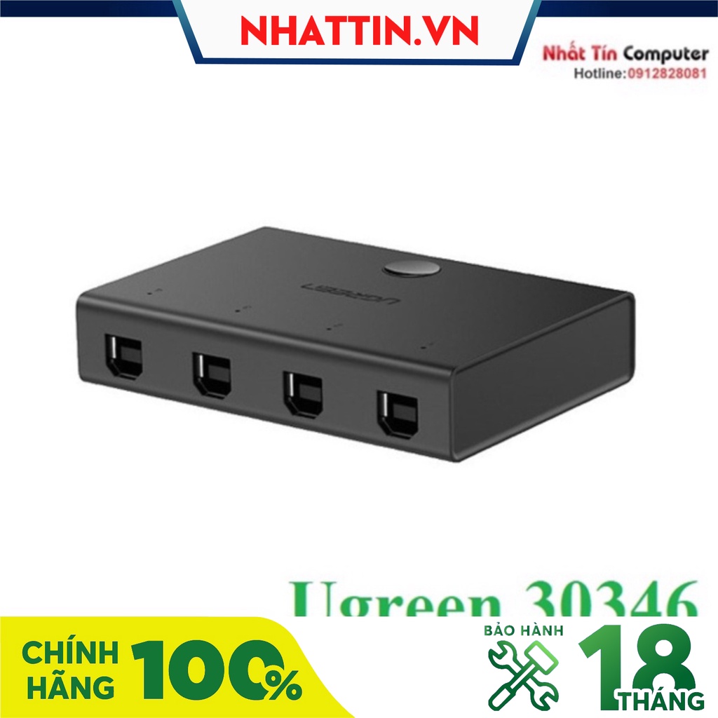 Bộ chia sẻ tín hiệu USB cho 4 máy tính PC, laptop, Macbook chính hãng Ugreen 30346 cao cấp - Phân Phối Chính Hãng
