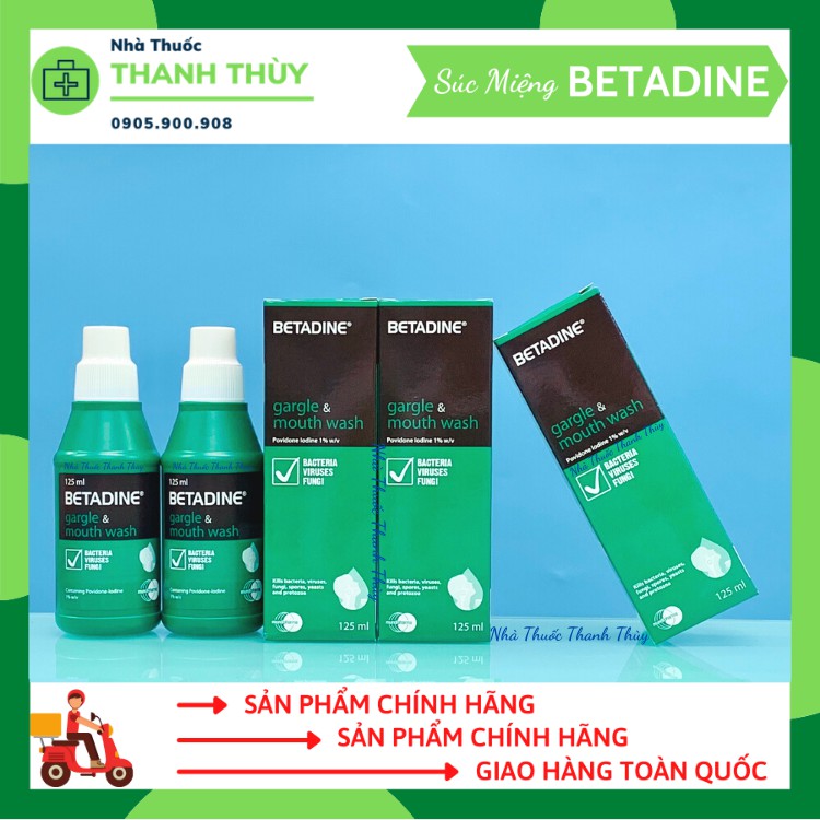 Nước Súc Miệng BETADINE Gargle &amp; Mouth Wash [Chai 125ml] Dùng Hàng Ngày Để Vệ Sinh Khoang Miệng