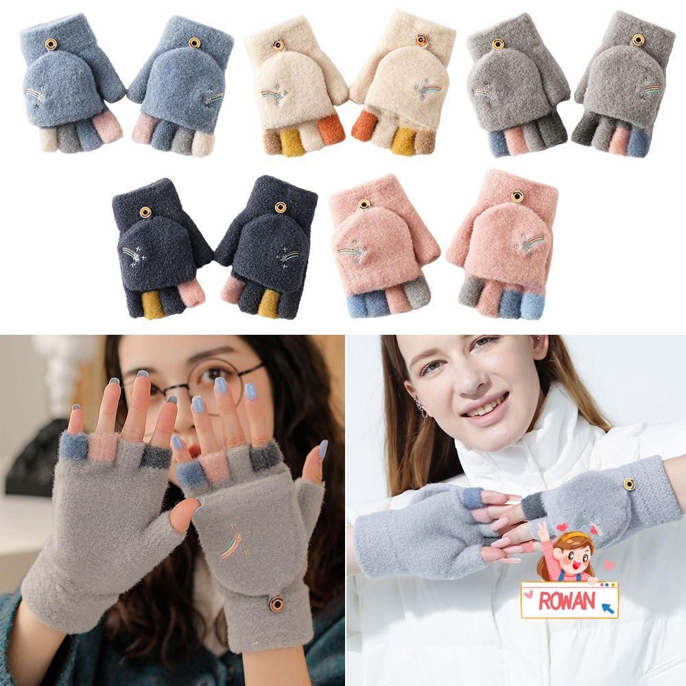 Găng Tay Hở Ngón Giữ Ấm Mùa Thu Đông Dễ Thương Có Thể Chạm Màn Hình Cảm