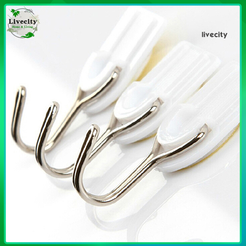 Set 6 móc nhựa inox dán cửa tường nhà bếp phòng tắm