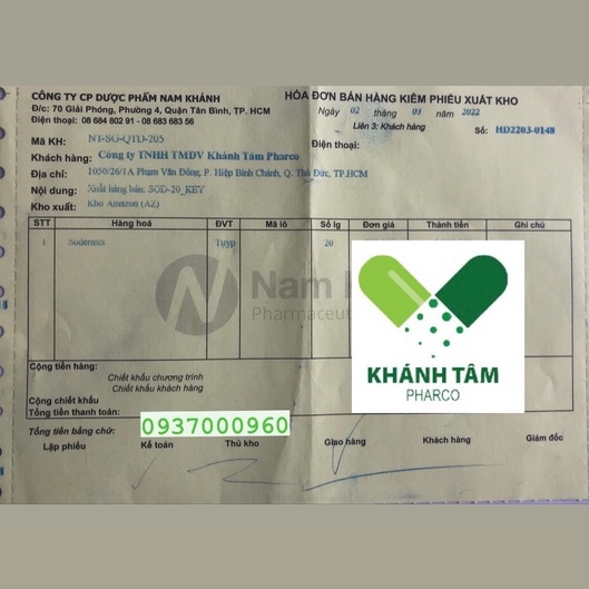 Sodermix Cream 15g - Dùng cho sẹo lồi, sẹo phì đại, chàm Sodemix _Khánh Tâm