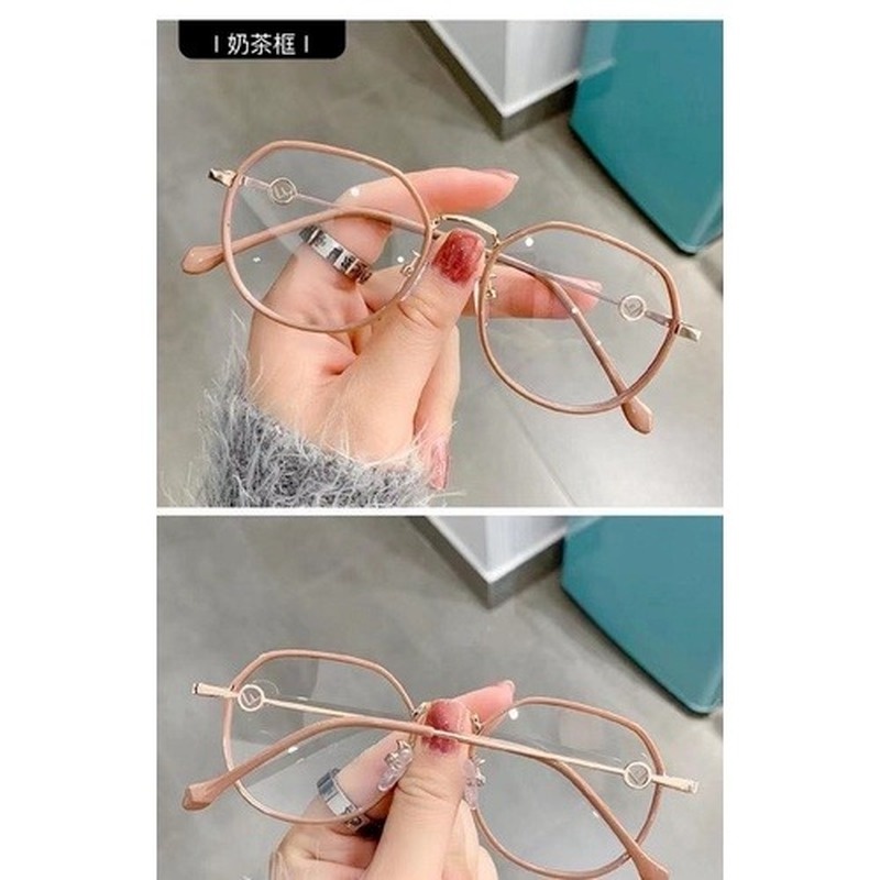 Mắt Kính Chống Ánh Sáng Xanh Gọng Tròn Bằng Kim Loại Chất Lượng Cao