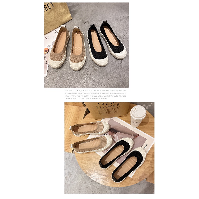 Giày Dệt Kim Đế Xuồng Dày Dặn Thoải Mái Phong Cách Thời Trang Mới 2022 Dành Cho Nữ