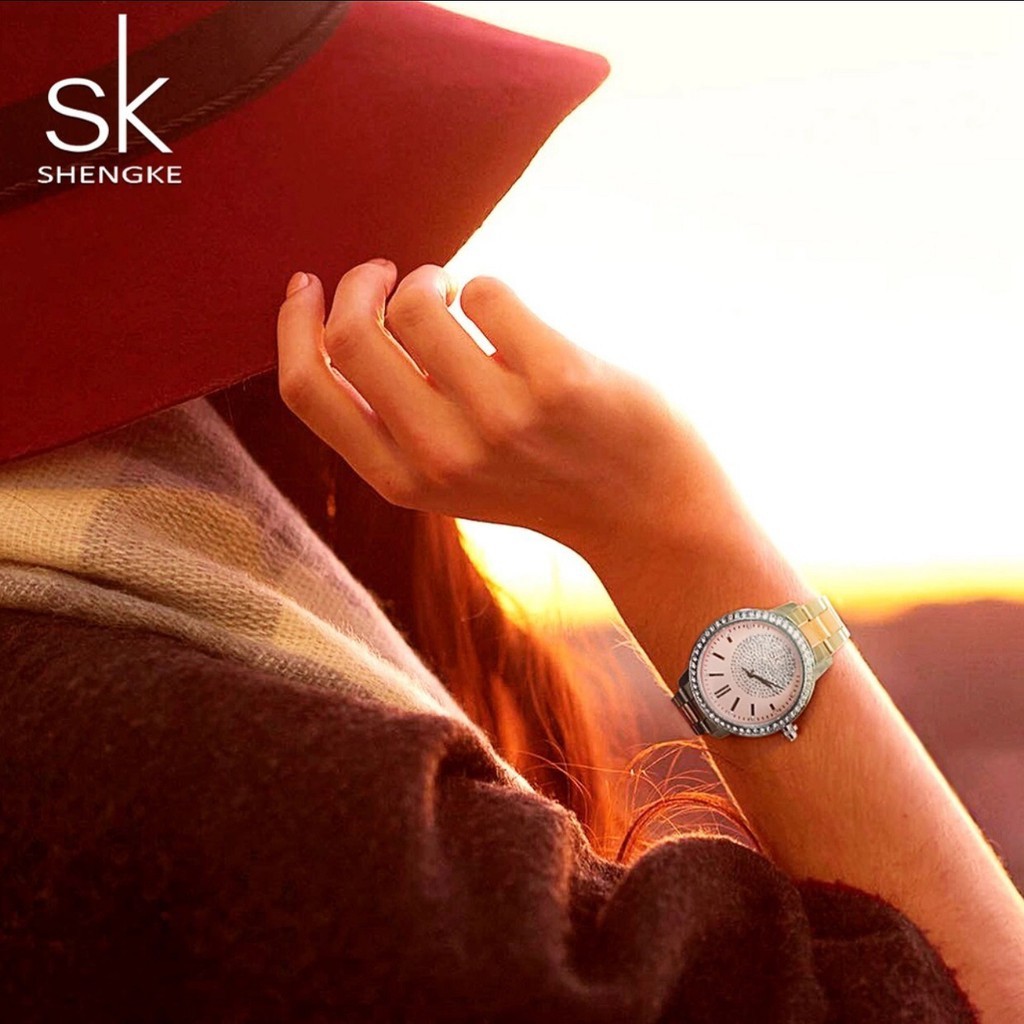 [Mã FAMAYFA2 giảm 10K đơn 50K] Đồng hồ nữ ShengKe dây demi viền đá K0075L | BigBuy360 - bigbuy360.vn