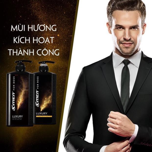 Combo Dầu gội X-Men For Boss Gold Luxury nước hoa nước hoa 650g và sữa tắm 650g(mầu vàng)