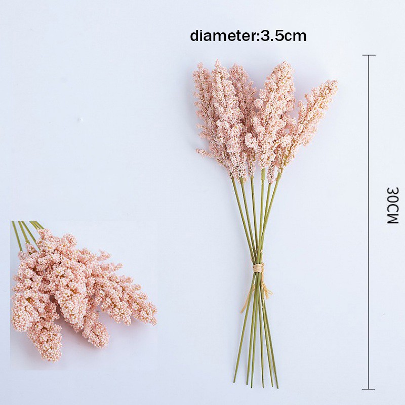 Set 6 bó bông lúa Vanilla giả trang trí tiệc cưới