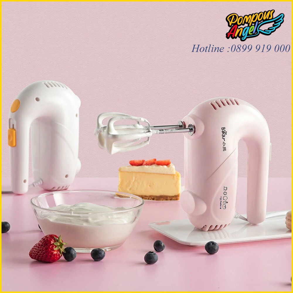 Máy đánh trứng cầm tay 5 tốc độ BEAR DDQ-A01G1 / DDQ-B02P5 màu hồng - xanh bảo hành 12 tháng