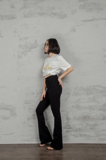 Quần loe đen trơn dáng dài siêu sang