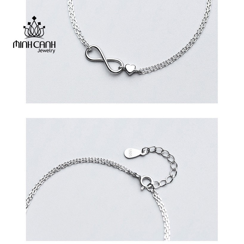 Lắc Tay Bạc Vô Cực Trái Tim Dây Kép - Minh Canh Jewelry