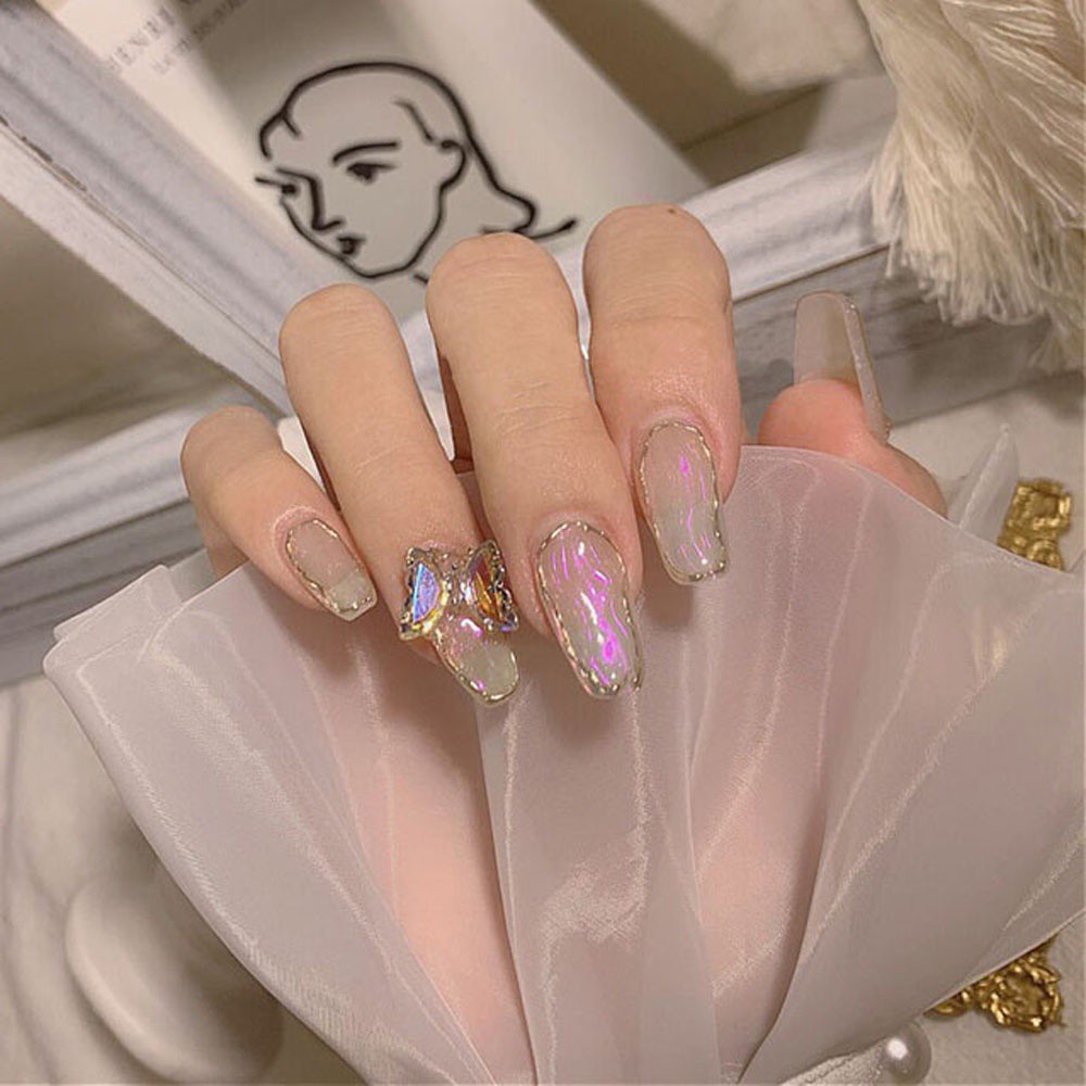 [Hàng mới về] Phụ kiện trang trí móng nghệ thuật hình bướm 3D bằng kim loại phong cách Nhật Bản