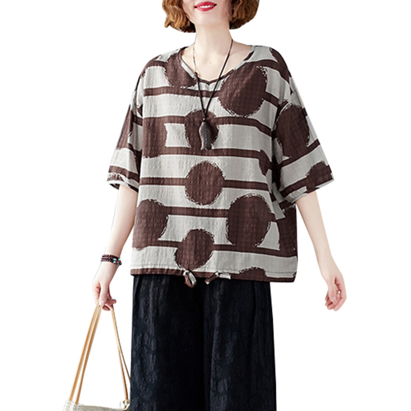 Áo Nữ ZANZEA Tay Lửng Họa Tiết Chấm Bi Thời Trang Quyến Rũ