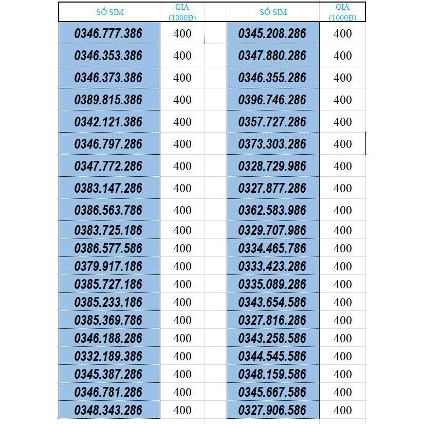 Sim số đẹp Viettel đuôi phát lộc 86 rẻ đẹp dễ nhớ - đồng giá 400k