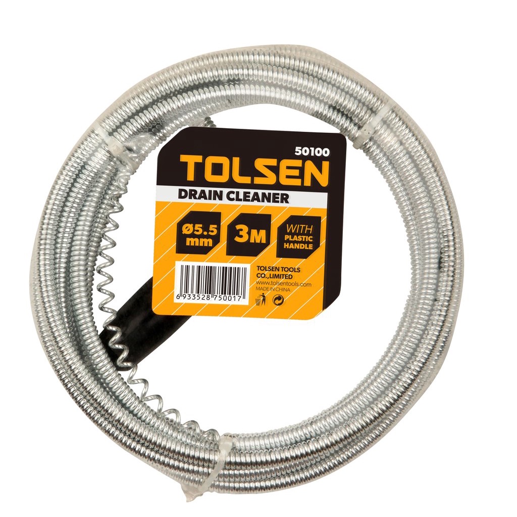 Dây lò xo thông tắc cống 3 mét, 5 mét, 10 mét tolsen 50100/ 50101/ 50102 drain cleaner
