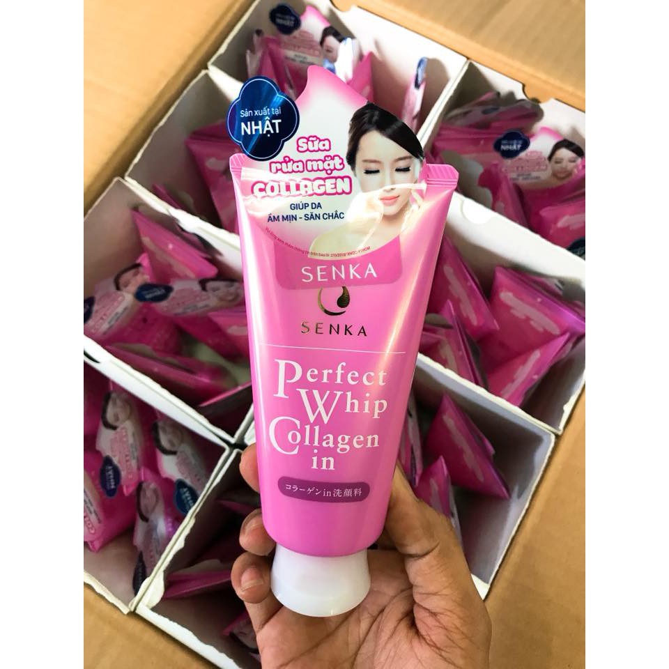 Sữa Rửa Mặt Collagen Senka Perfect Whip Collagen In 120g Nhật Bản | BigBuy360 - bigbuy360.vn