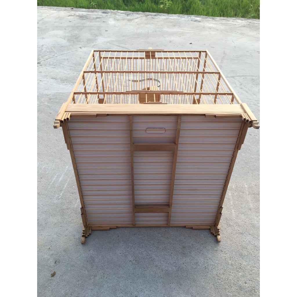 Lồng nuôi chim chào mào lồng tre kèm cầu cóng