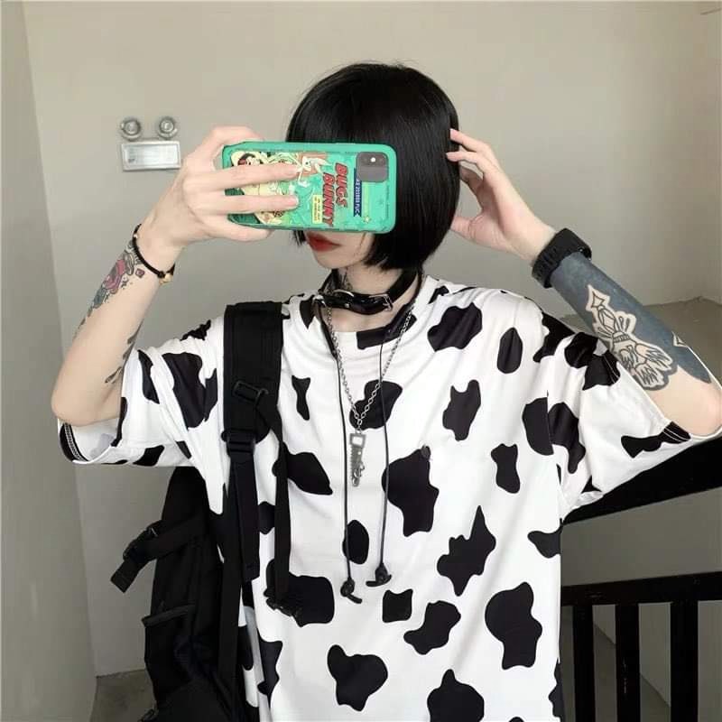 Áo Thun Bò Sữa Trơn Unisex PEONYB [FREESHIP] 🌸 Phông tay lỡ form rộng loang màu đen trắng oversize cá tính Ulzzang HOT 🌸 | BigBuy360 - bigbuy360.vn