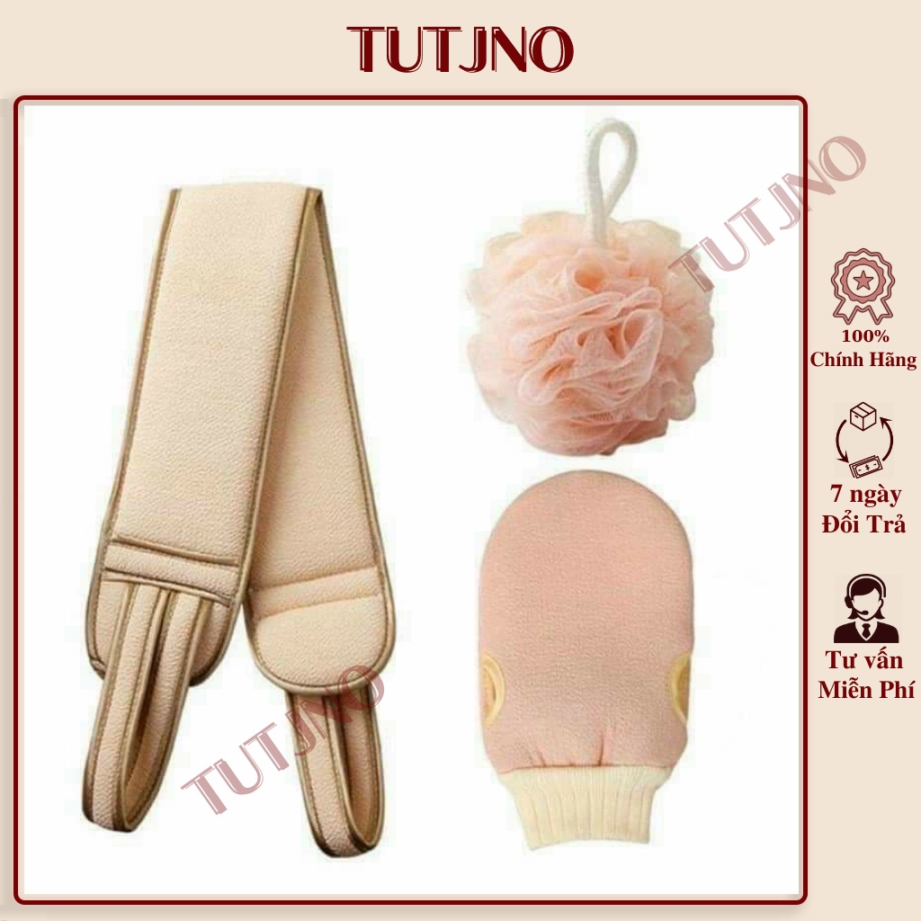 Set 3 món cọ lưng nhà tắm tẩy tế bào da chết TUTJNO