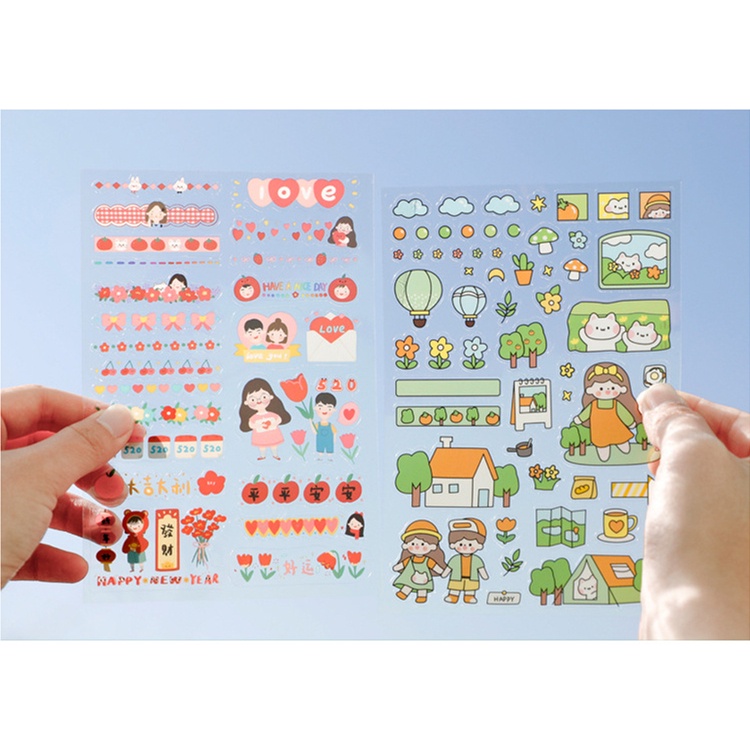 Bộ 6 Sticker Dán Trang Trí Sổ Tay Hình Dễ Thương
