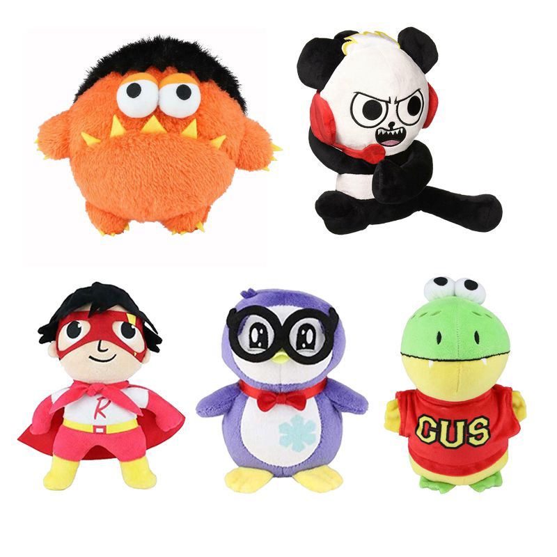 Móc khóa đồ chơi thú bông Ryan's World phong cách ếch/chim cánh cụt trang trí balo/ túi