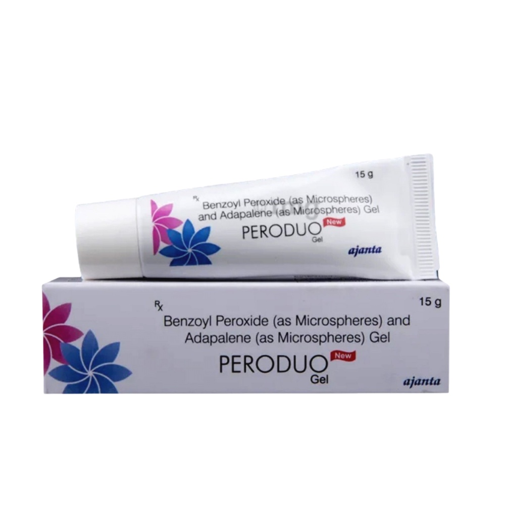 Peroduo gel (15g) 0.1% adapalene và 2.5% benzoyl peroxide, loại bỏ hết mụn nhanh, chấm mụn