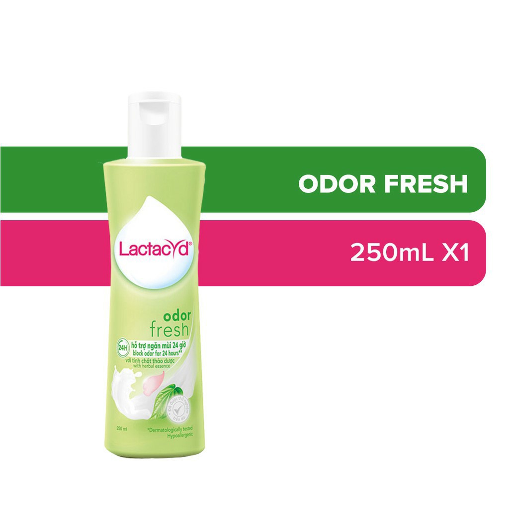 Dung dịch vệ sinh phụ nữ Lactacyd Odor Fresh (Lá trầu) giúp ngăn mùi 24h