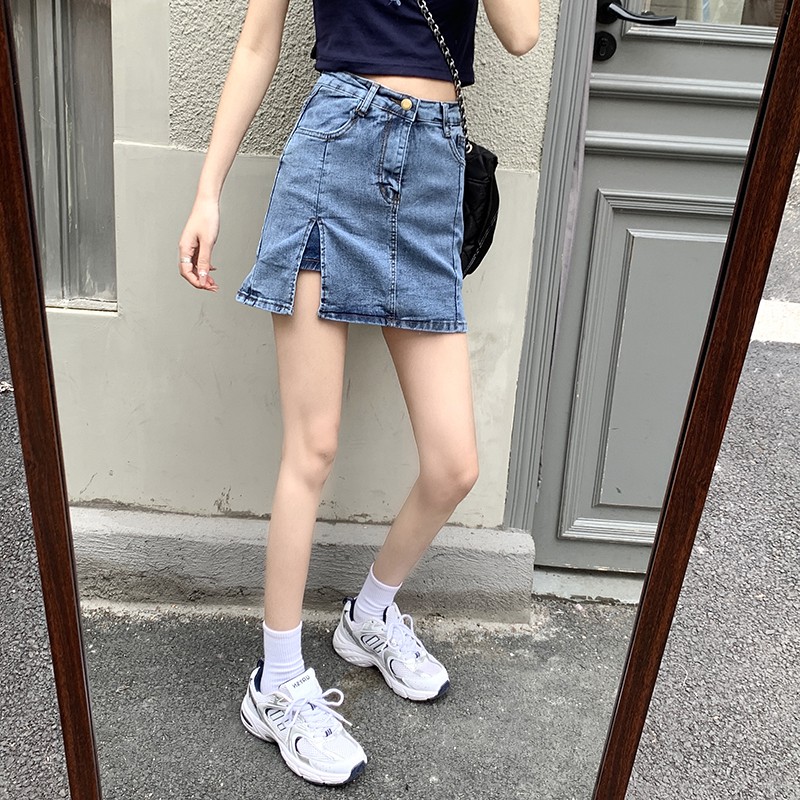Chân Váy Jean Chữ A Lưng Cao Thời Trang Cho Nữ | BigBuy360 - bigbuy360.vn