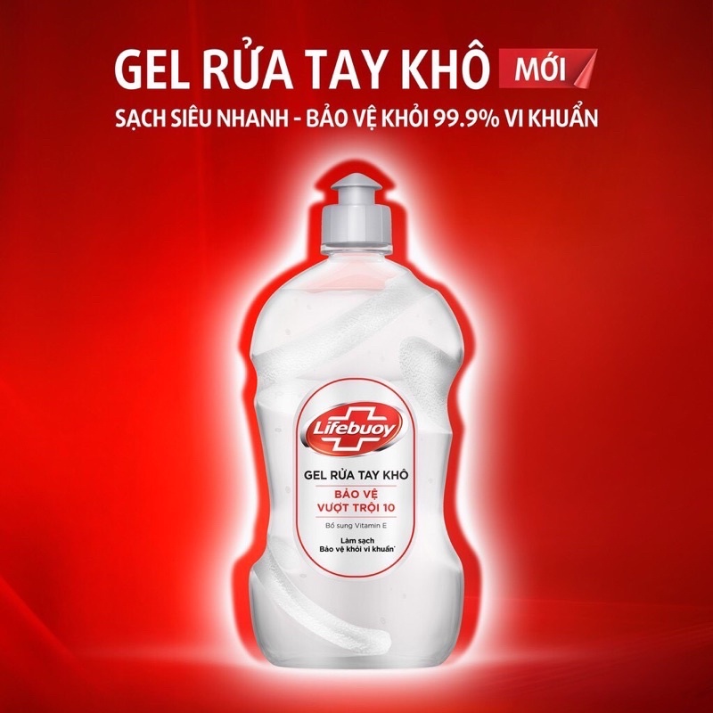 [LIFEBUOY] Gel diệt khuẩn rửa tay khô Lifebuoy Bảo Vệ Vượt Trội 10 (Chai 50ml/100ml/235ml/500ml)