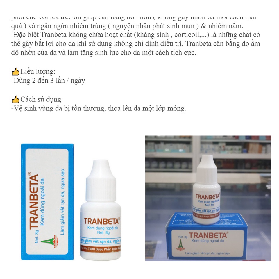 Kem bôi da TRANBETA