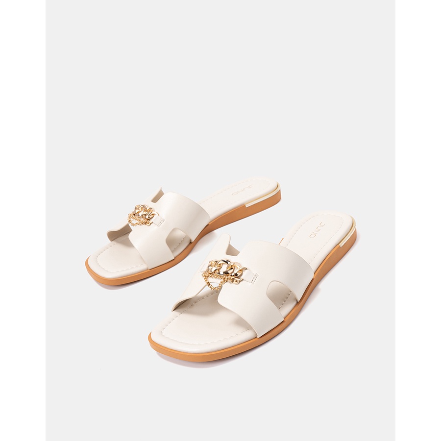 Giày Sandal 3cm Nữ JUNO Slip-On Trang Trí Xích Kim Loại SD03059