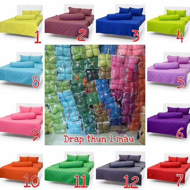bộ ga thun hàn quốc 1 màu. 1m6×2m và 1m8×2m (ibox lựa màu) | BigBuy360 - bigbuy360.vn