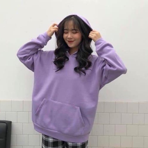Áo hoodie nhiều màu unisex, sweater dài tay form rộng đẹp, nỉ trơn có mũ mặc đôi nam nữ cá tính Ulzzang | BigBuy360 - bigbuy360.vn