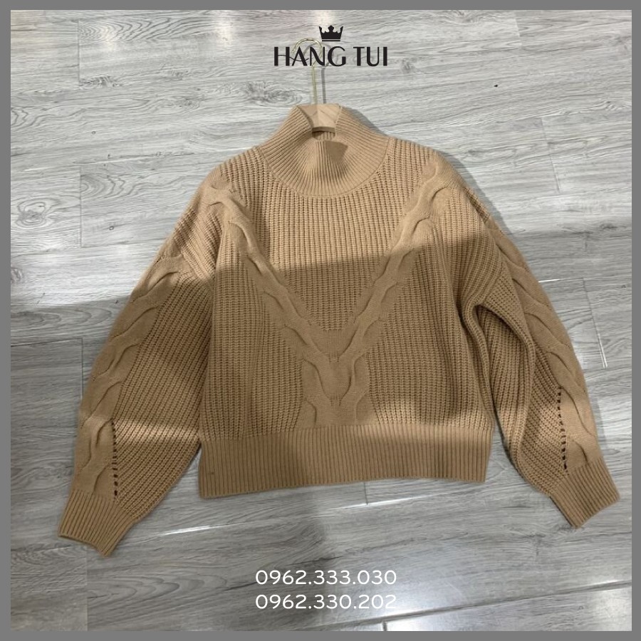 Áo len xoắn thừng tay bồng free size