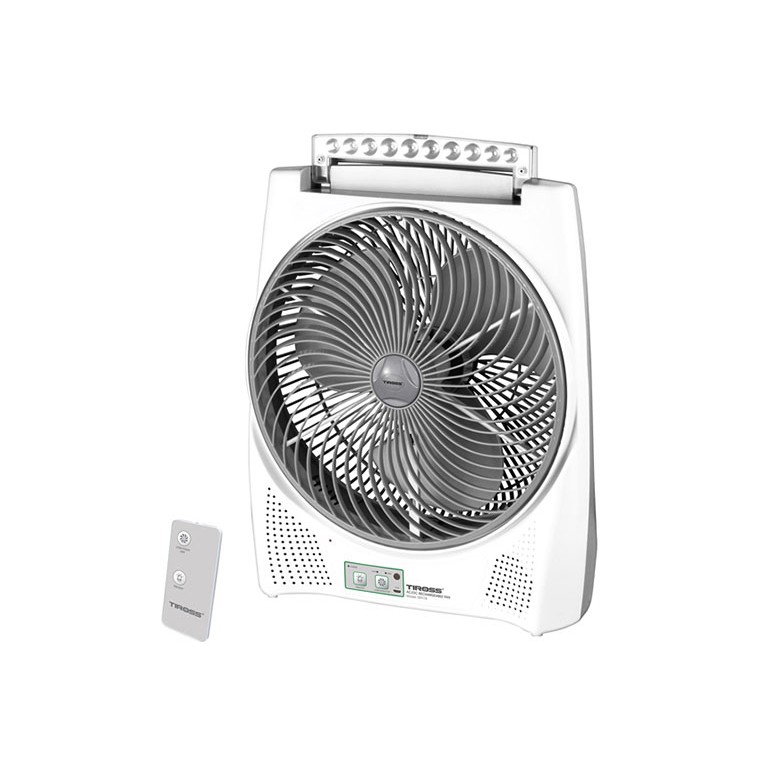 Quạt Sạc Tích Điện Tiross – Có Đèn LED – Pin Lithium Siêu Bền - Chính Hãng – BH 12 Tháng