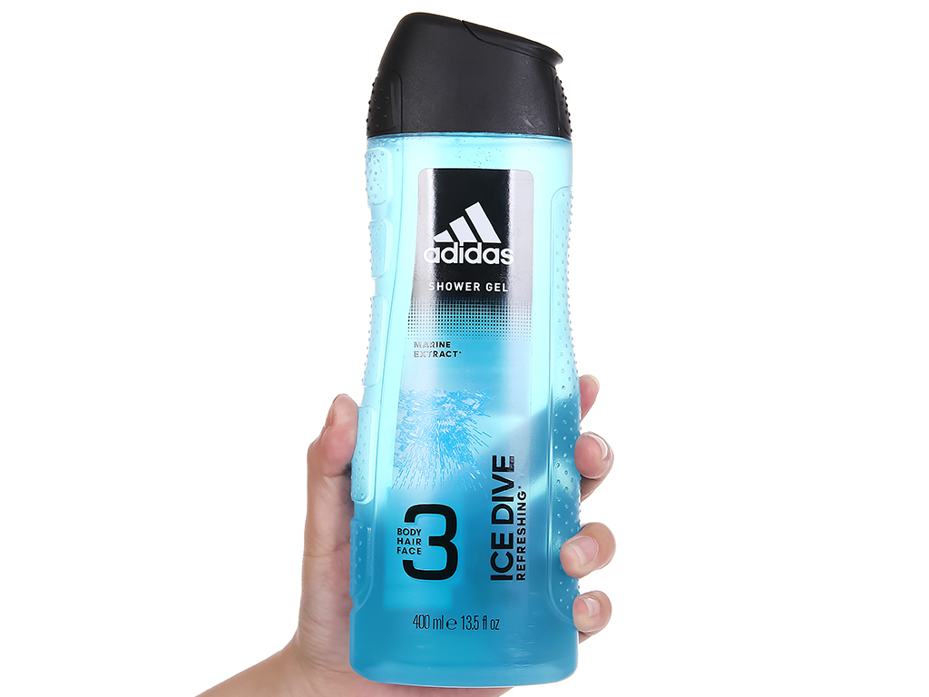 [Hàng nhập khẩu chính hãng] Sữa Tắm Gội Toàn Thân Nam Adidas Ice Dive (Xanh dương) 400ml