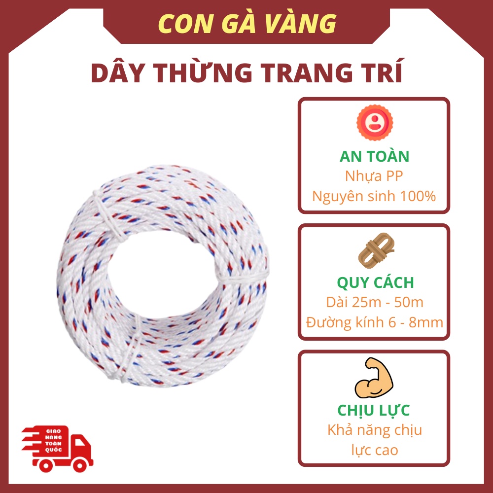 Dây thừng trang trí thương hiệu Siam Brothers 4 tao/8mm - 25m