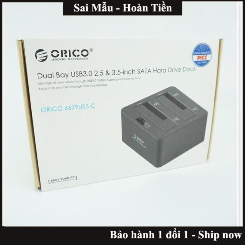 ( Xả kho sập sàn) Dock ổ cứng,Đầu chép ổ cứng đôi Orico 6629US3-C  - bảo hành uy tín