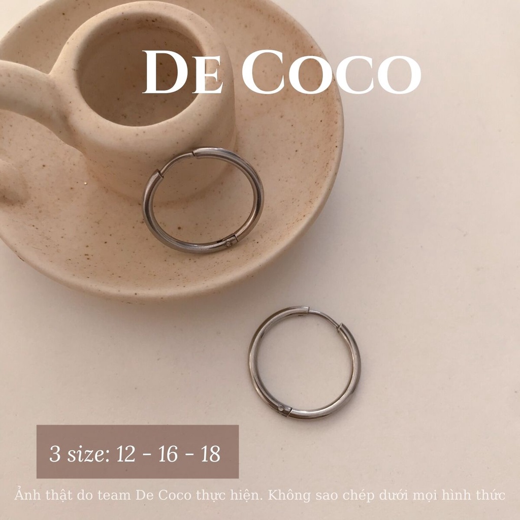 Khuyên tai Unisex thép titan vòng tròn Zay decoco.accessories