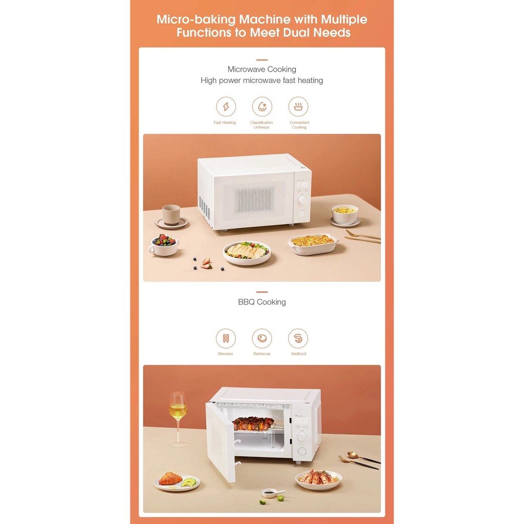 Lò Vi Sóng Thông Minh Xiaomi 20L 1150W công suất cao sang trọng điểu khiển qua app giá rẻ gia đình