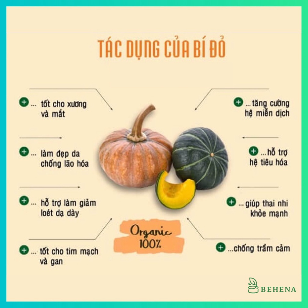 Bột Bí Đỏ (Ngô) Behena 50g, Bột Rau Củ Cho Bé Ăn Dặm, Tăng Cường Sức Đề Kháng, Bổ Sung Rau, Vitamin