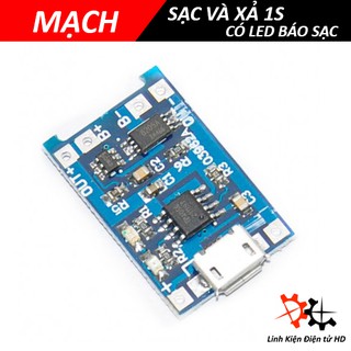 Mạch Sạc Xả 1S Pin 18650- Có led báo sạc và có giắc sặc