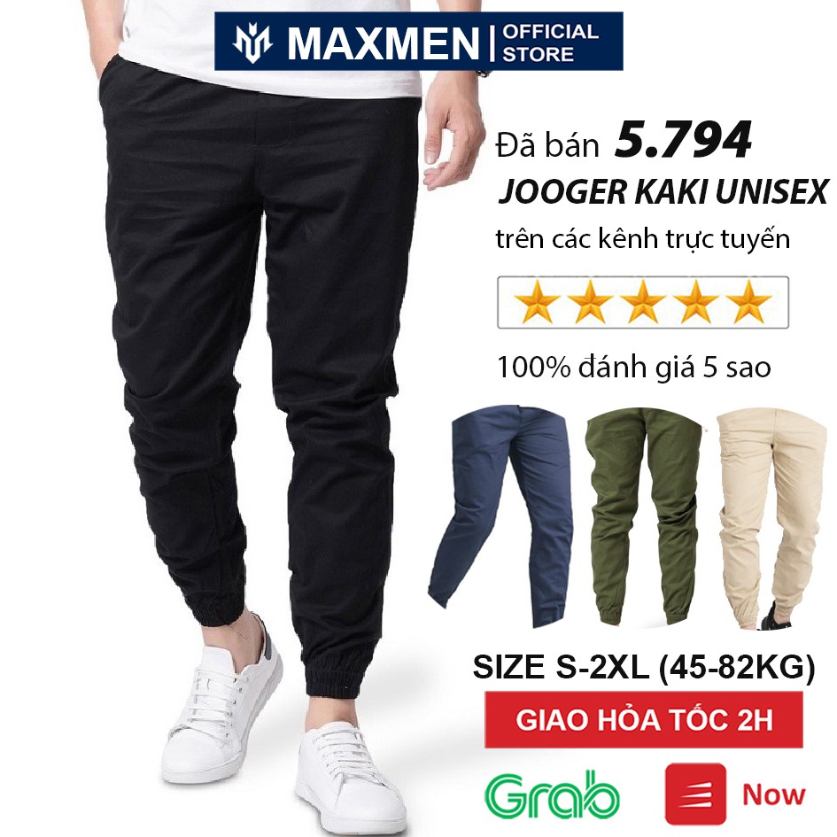 Jogger kaki nam dáng thể thao form rộng Hàn Quốc vải kaki đẹp màu đen, xanh lam, vàng nhạt, xanh rêu S1