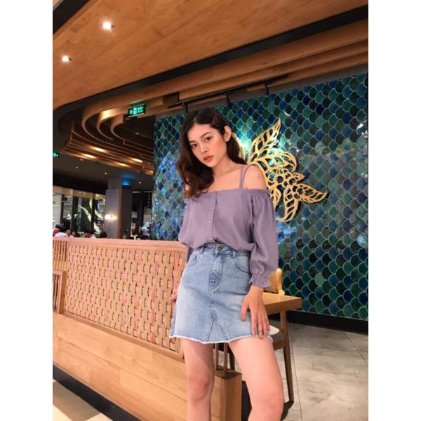 ÁO KIỂU 2 DÂY HỞ VAI FORM RỘNG