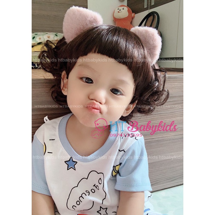 TẶNG CÀI TÓC - Tóc Giả Cho Bé ,Bộ Tóc Giả Nguyên Đầu Dễ Thương Cho Bé Gái Baby