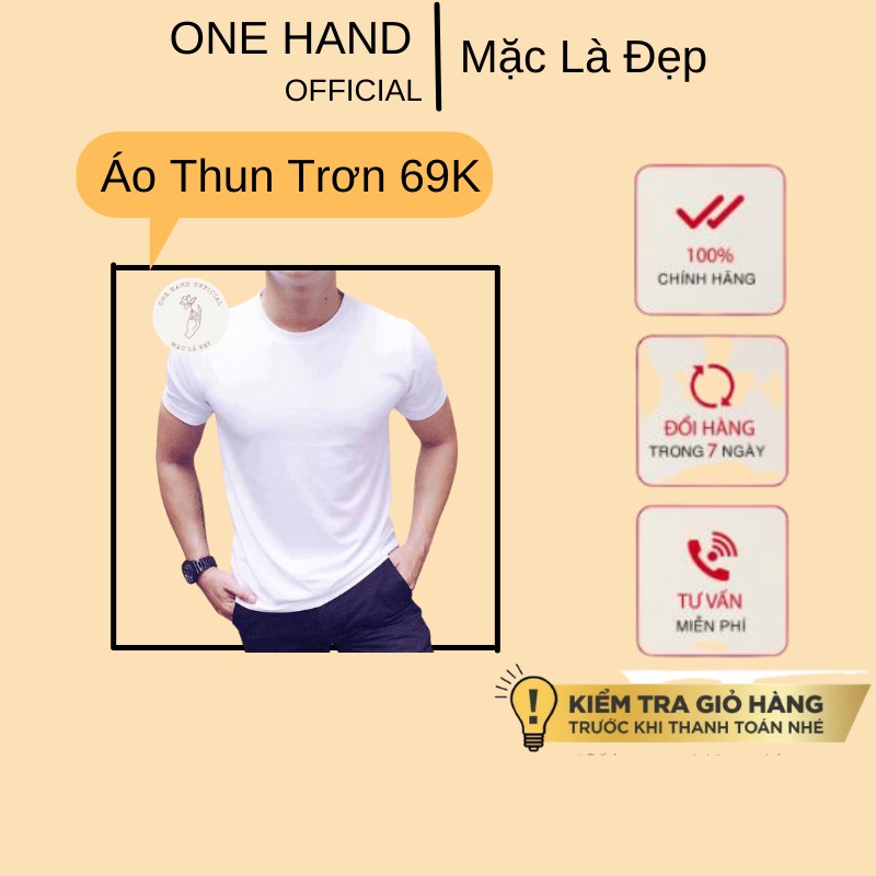 Áo Thun Unisex 💕1𝖍𝖆𝖓𝖉💕 Áo Phông Trơn Chất Cotton FreeSize -Mặc Là Đẹp - Mã FCT0